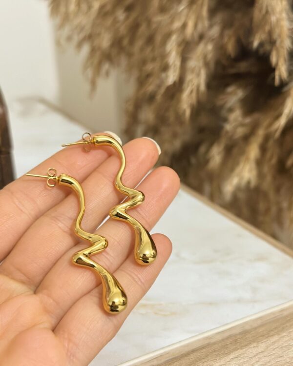 Çelik Gold Küpe - Görsel 2